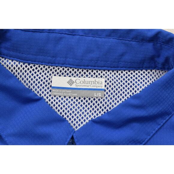 NWT Columbia PFG Tamiami II Men's Fishing Button Down Shirt Size L Blue Polyeste - Picture 7 of 8